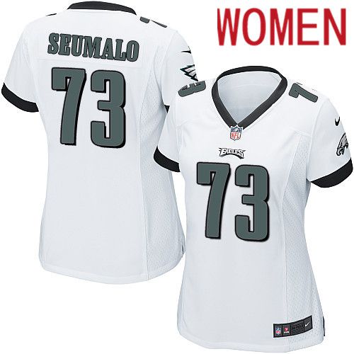 Women Philadelphia Eagles #73 Isaac Seumalo Nike White Game NFL Jersey